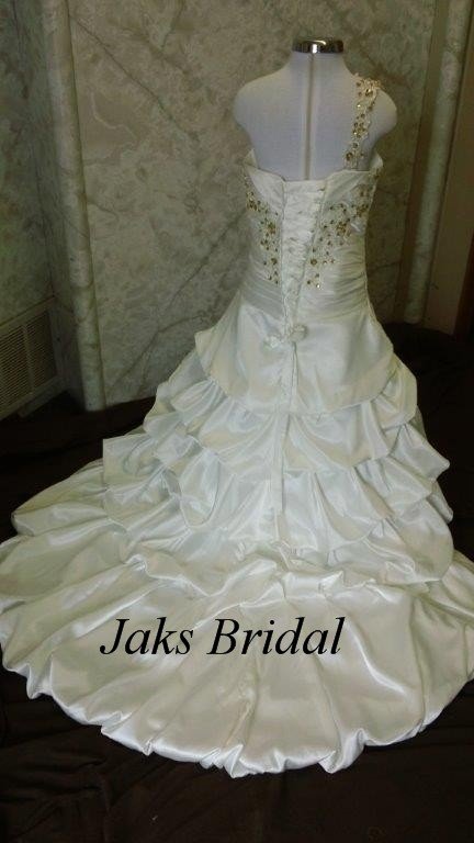 ivory and gold flower girl dress